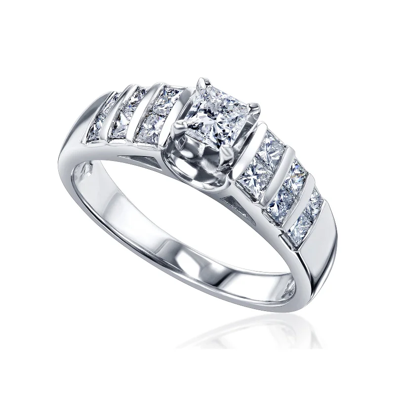 The Holly Vertical Channel Natural Diamond Ring