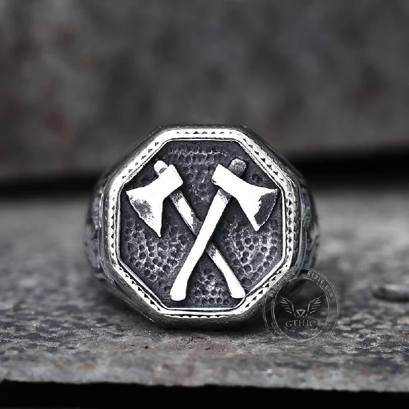 Viking Axe Stainless Steel Ring