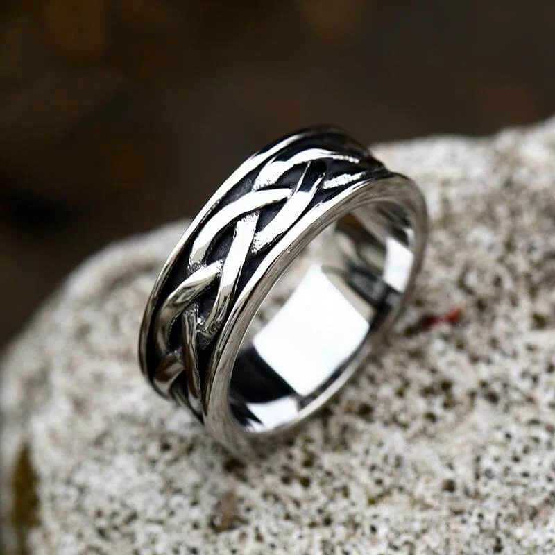 Viking Celtic Knot Stainless Steel Band Ring