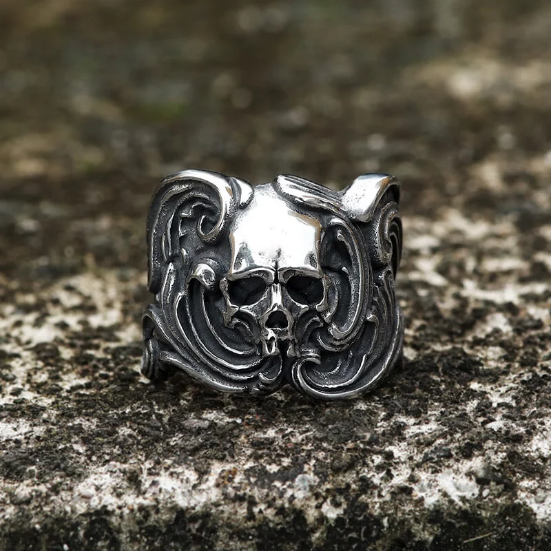 Vintage Spindrift Stainless Steel Skull Ring