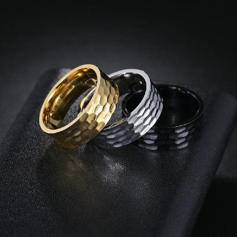 Wholesale Hammered Vintage Titanium Rings