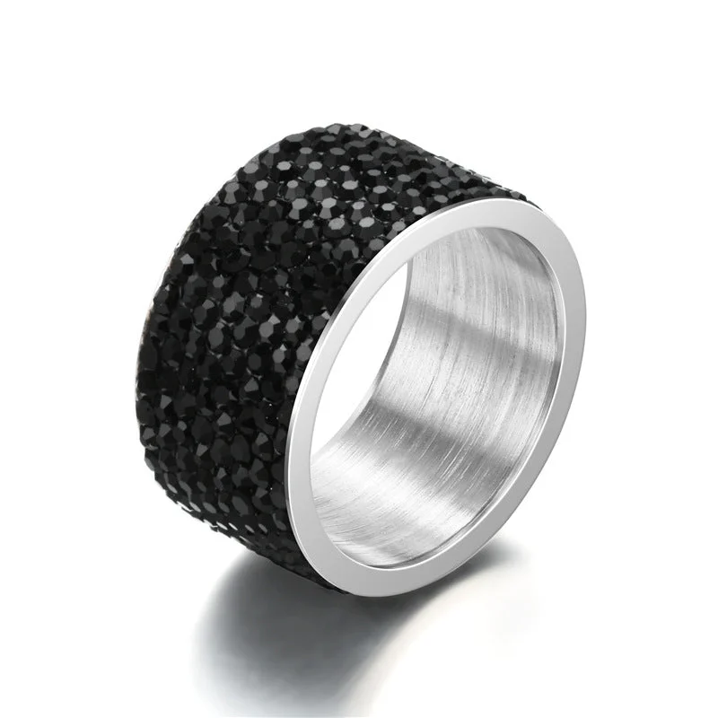 Wholesale Men's Full Diamond Titanium Steel Rings