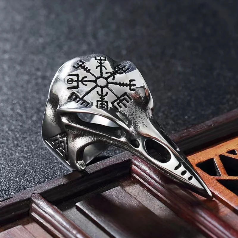 Wholesale New Gothic Skull Eagle Beak Opening Alloy Men Ring