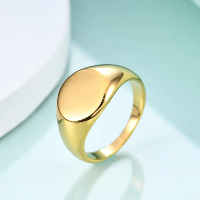 Wholesale Stainless Steel 18K Gold Simple Ring