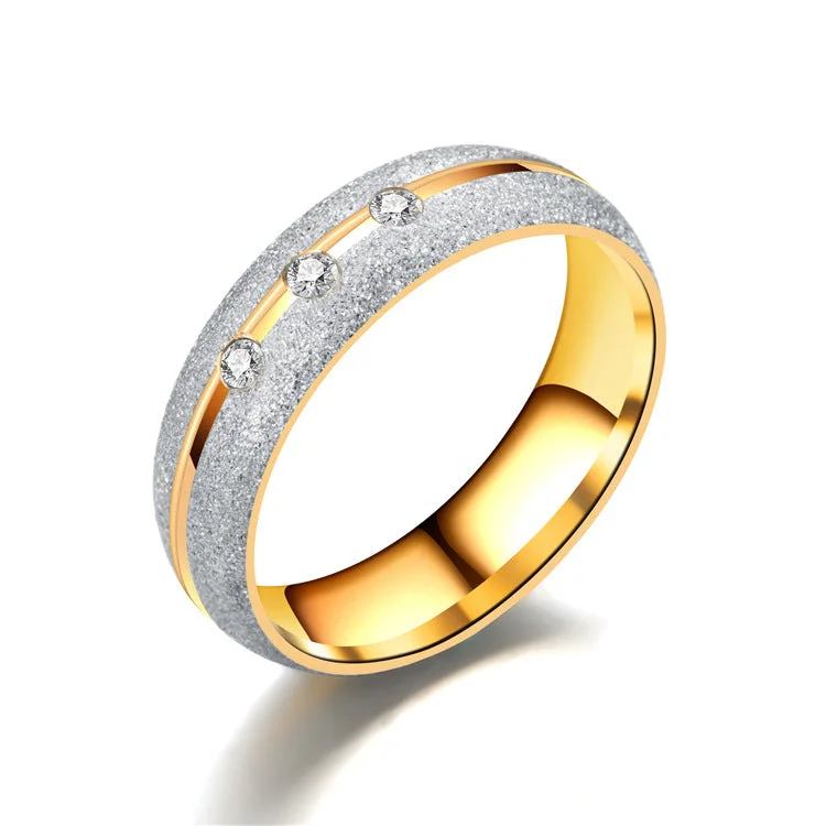 Wholesale Two Color Couple Titanium Steel Ring