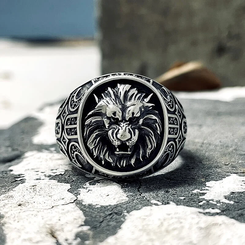 Wild Lion Sterling Silver Animal Ring