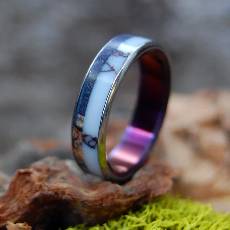 Wild & Purple | Men's Purple Box Elder, Wild Horse Jasper & Titanium Wedding Ring