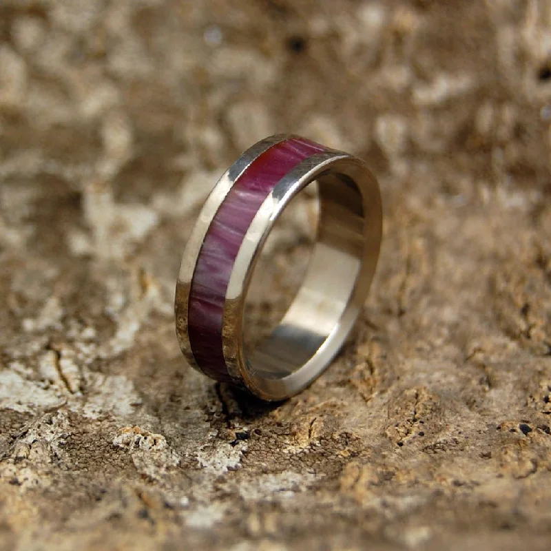 Wine Marbled | Men's Light Purple Resin & Titanium Wedding Ring