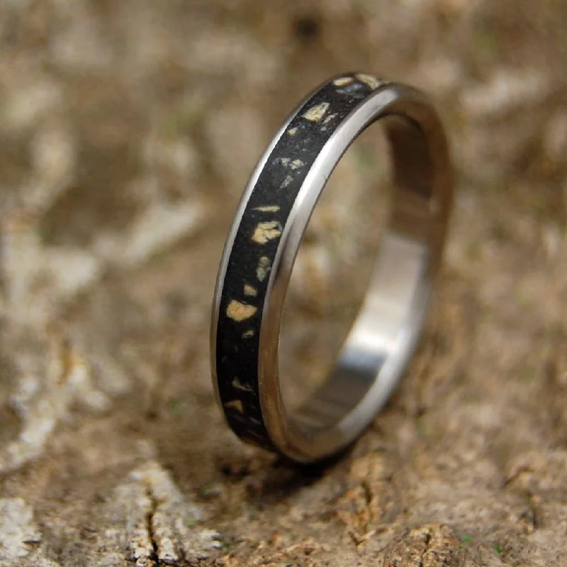 Bethlehem | Men's Israel Beach Sand, Bethlehem Stone & Titanium Wedding Ring