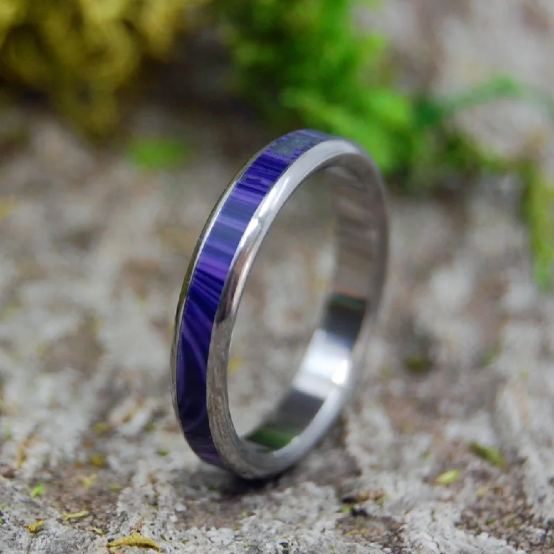 Queen Charoite | Men's Charoite & Titanium Wedding Ring